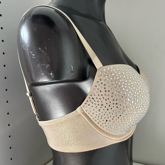 Victoria secret Dream Angels lightly lined Demi embellished rhinestone bra 32DDD - Picture 10 of 16